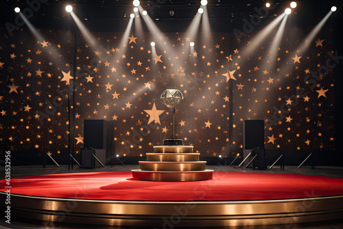 Stage podium with lighting, Stage Podium Scene with for Award © Kitta