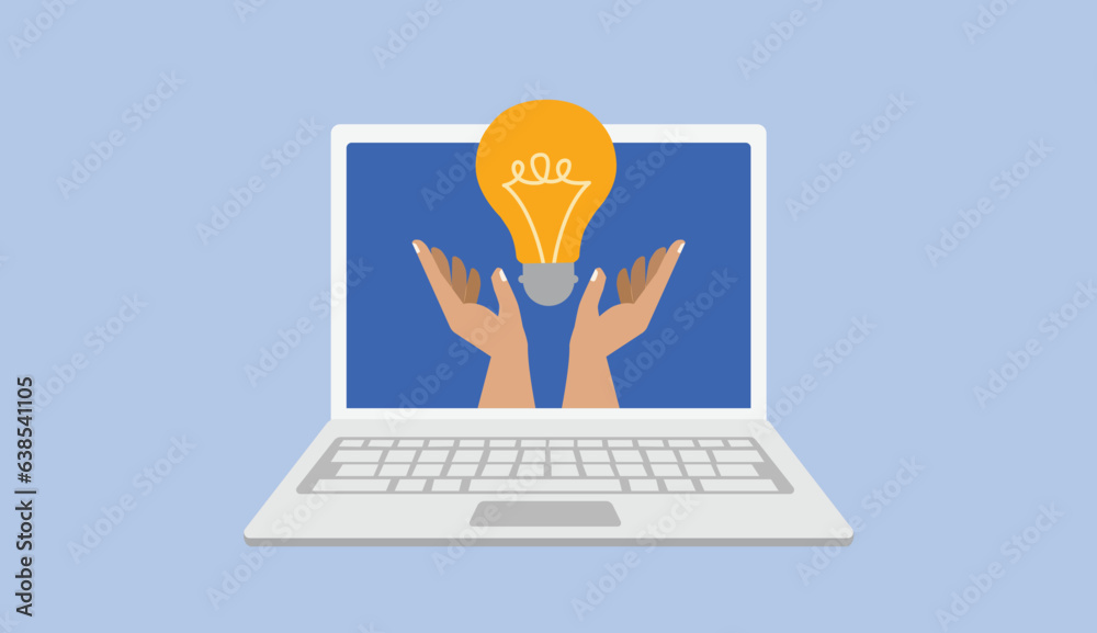 Business creative illustration. startup, big idea, online earning. Illustration for web banner, social media, business presentation, marketing material