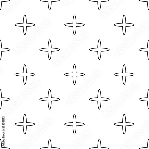 Seamless pattern with contour figures in the form of crosses. Background with a repeating ornament in the form of pluses