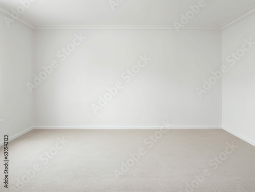 Empty Room with White Walls and Beige Carpet