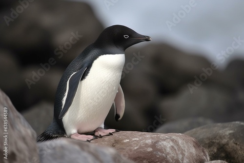 Adelie penguin  Pygoscelis adeliae. Generative AI