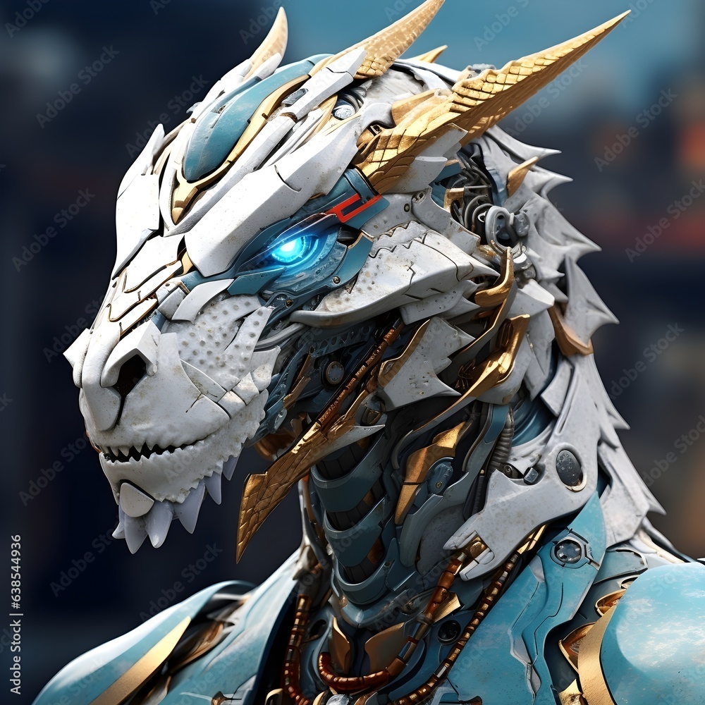 Robotic dragon. AI generated. Robotic dragon. AI generated.