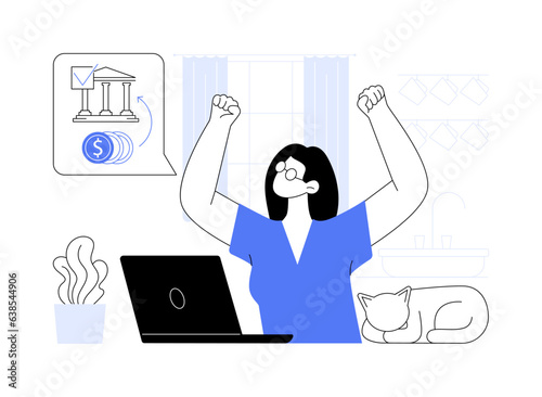 Tax debt paid abstract concept vector illustration.