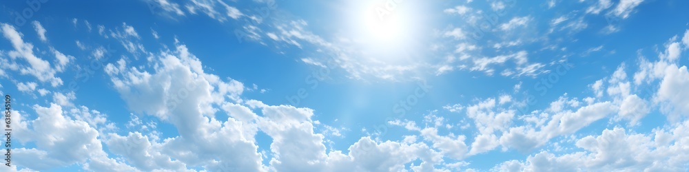 Panorama sky cloud and sun .AI generated.
