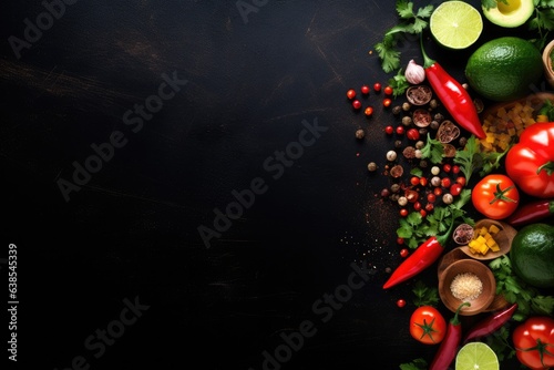 Mexican Food themed background large copy space - stock picture backdrop