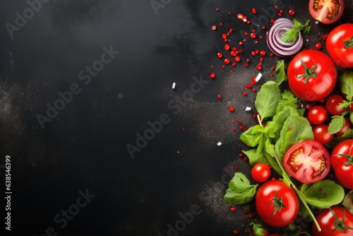 Salad themed background large copy space - stock picture backdrop