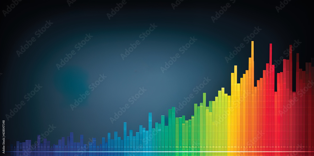 Colorful abstract background charts, digital financial chart diagrams and indicators
