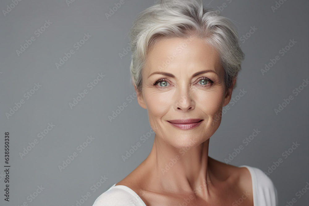 Generative AI picture mature old lady close up portrait Healthy face skin care beauty skincare cosmetics Generative AI picture mature old lady close up portrait Healthy face skin care beauty skincare cosmetics