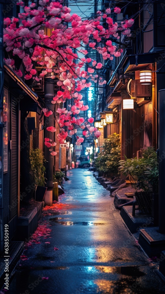 Fototapeta premium A good urban street in Japan at night