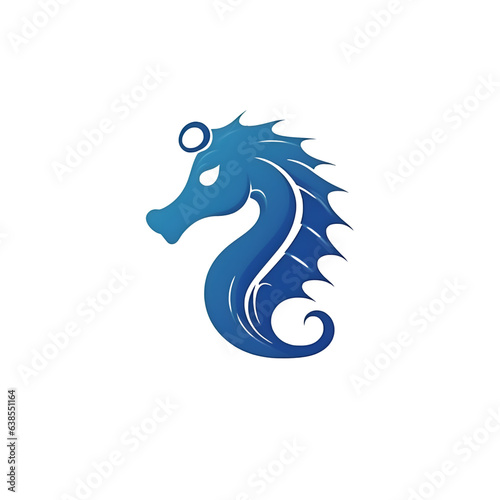 Horse logo template vector icon illustration design. Sea horse symbol.