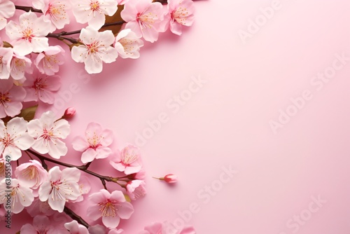 Cherry blossom theme background wallpaper design with copy space
