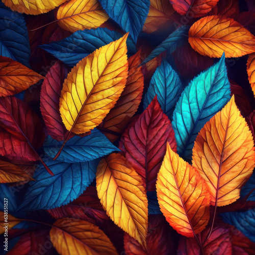 Captivating Array of Colorful Autumn Leaves  Nature s Palette in Fall