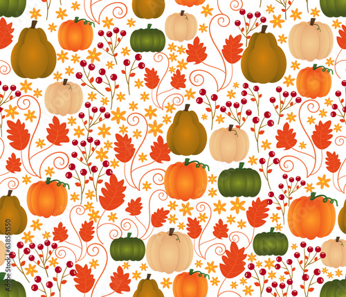 seamless pattern with pumpkin