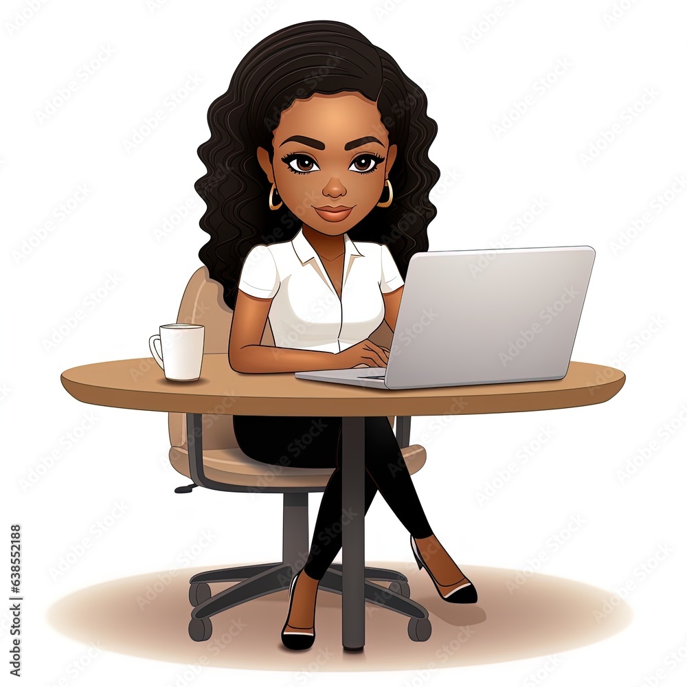 The concept of remote work or work from home, video conferencing ZOOM. illustration. Generative AI