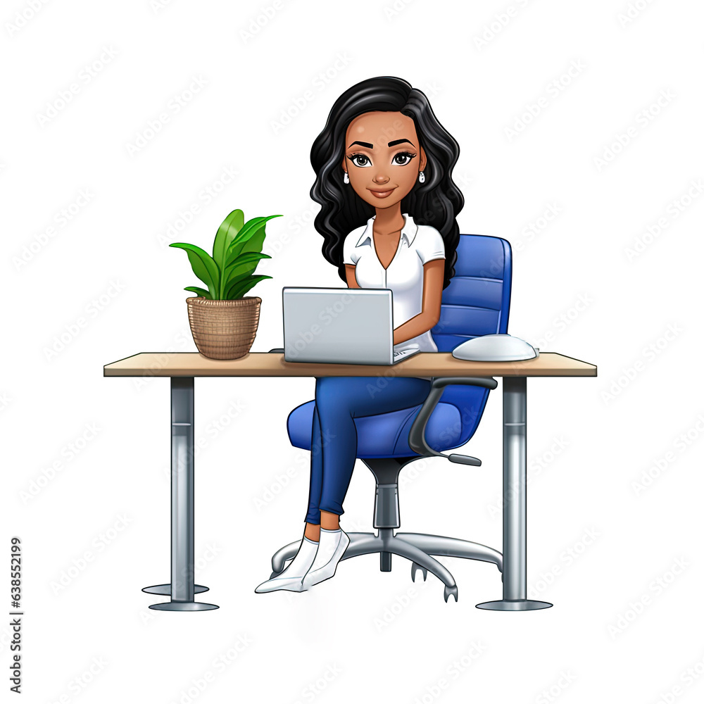 The concept of remote work or work from home, video conferencing ZOOM. illustration. Generative AI