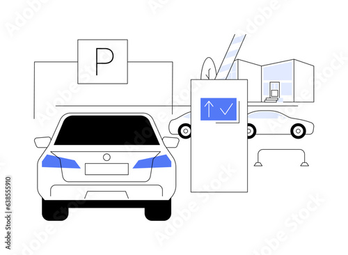 Parking entry station abstract concept vector illustration.