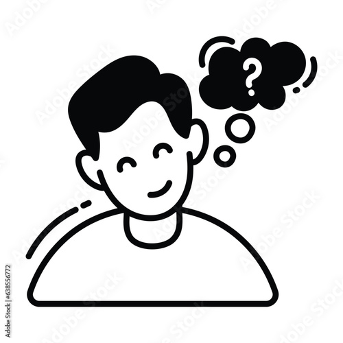 Guess doodle Icon Design illustration. Business Symbol on White background EPS 10 File