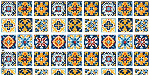 Lisbon geometric mosaic Azulejo tile, portuguese or spanish retro old mosaic, mediterranean