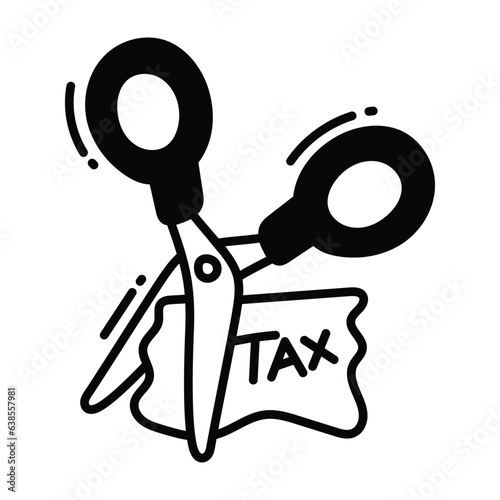 Tax cutting doodle Icon Design illustration. Business Symbol on White background EPS 10 File