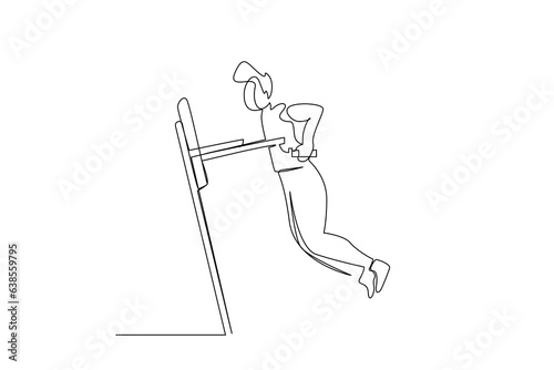 athlete man doing healthy exercise lifestyle line art design