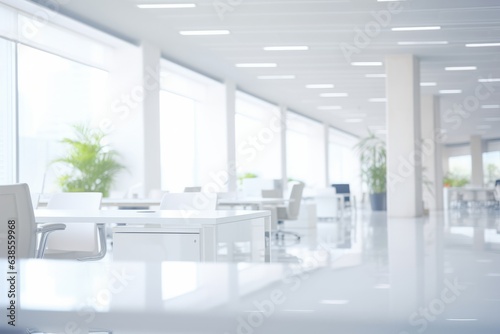 Blur image background in white office interior