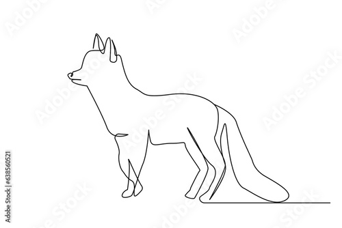 wolf fox animal line art full body length