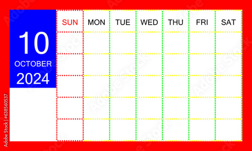 Calendar for October 2024