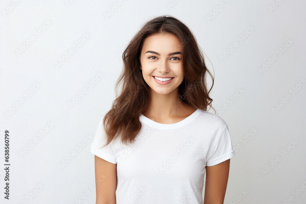 Generative ai collage image picture of pretty lovely girl looking in camera feel joyful Generative ai collage image picture of pretty lovely girl looking in camera feel joyful