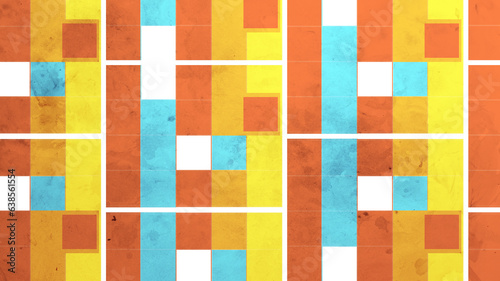 Retro colors of geometric illustration, creative background.
