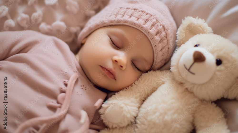 a baby in peaceful slumber surrounded by gentle pastel-colored décor that adds to the ambiance of serenity. a baby in peaceful slumber surrounded by gentle pastel-colored décor that adds to the ambiance of serenity.