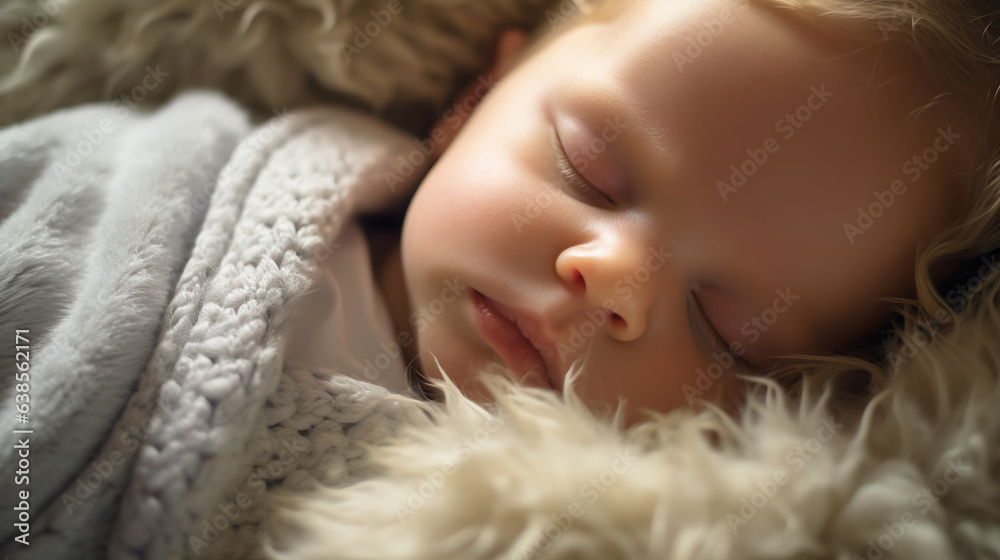 a sleeping newborn nestled in a fluffy blanket with a serene expression that exudes pure contentment. a sleeping newborn nestled in a fluffy blanket with a serene expression that exudes pure contentment.