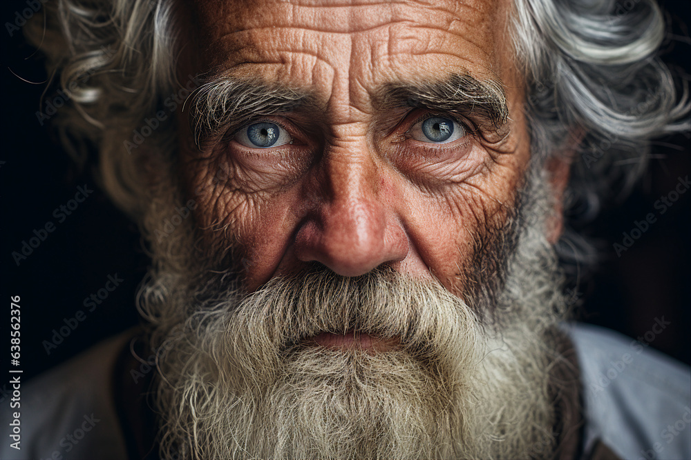 Close up photography of old wise sad man wear eyeglasses generative ai modern technology Close up photography of old wise sad man wear eyeglasses generative ai modern technology