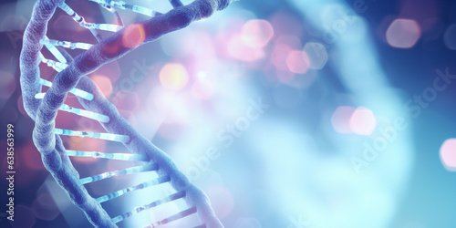 human DNA on a blurred background. Generative AI © xartproduction