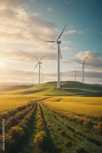 renewable resources using wind energy to create clean power photo