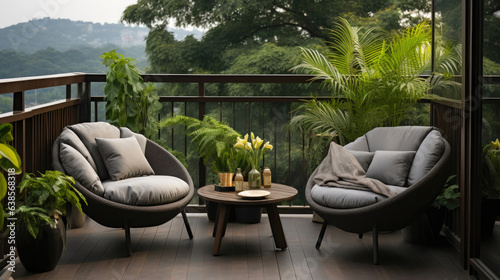 Chic Balcony Lounge  A Tranquil Urban Escape