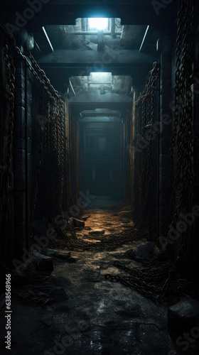 Fotografie, Tablou Chains of Desolation: A Haunting Dungeon