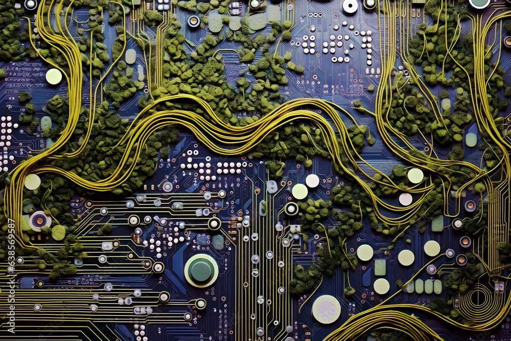 Fototapeta premium Grass vine wrapping around a substrate-Generative AI