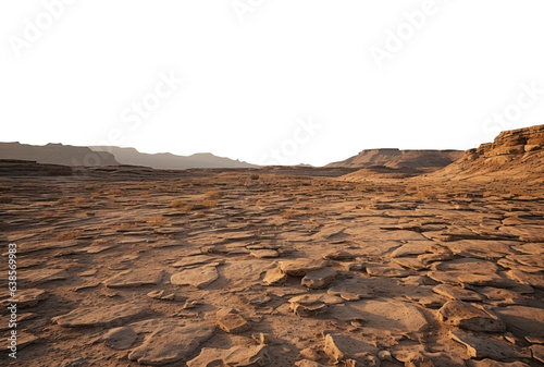 Fotografia surface of mars. dry barren landscape.  transparent PNG file.