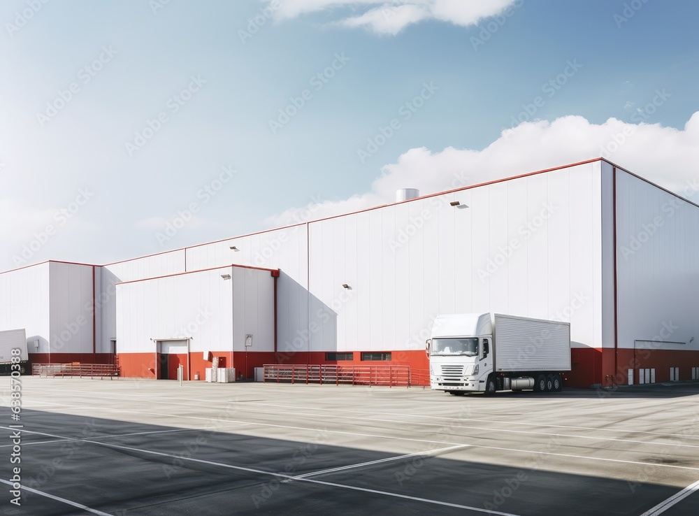 facade of industrial building and warehouse. facade of industrial building and warehouse.