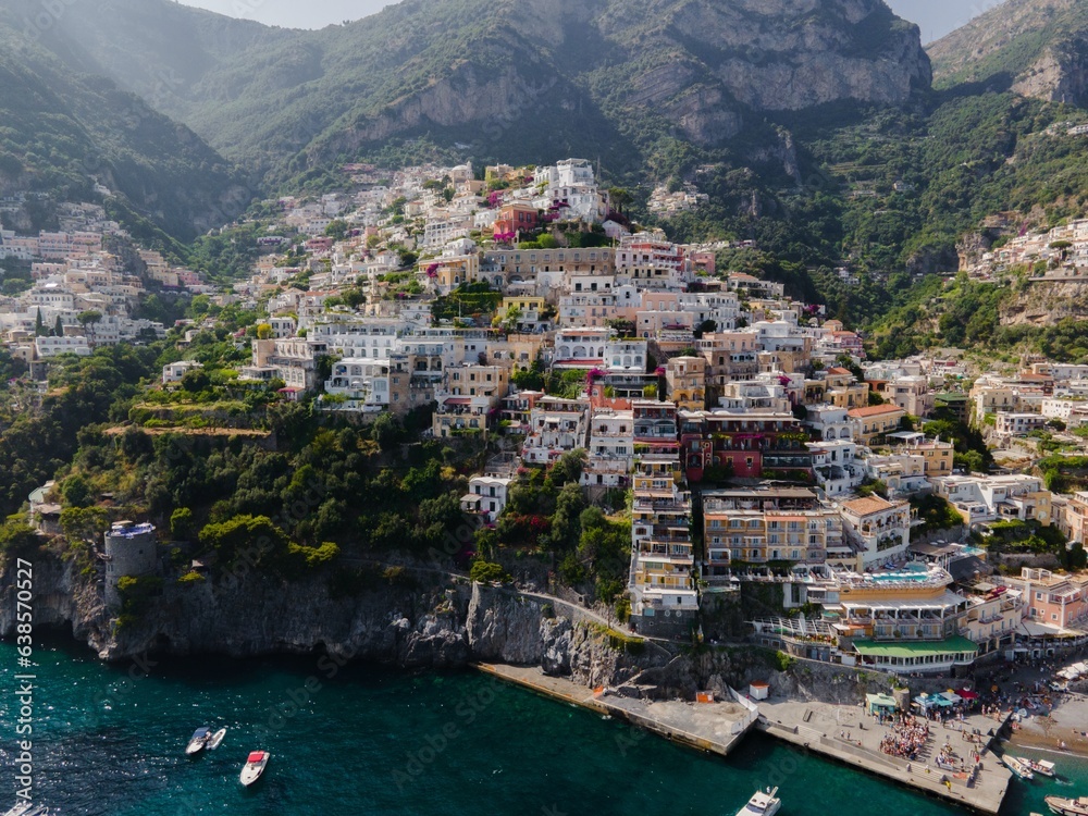 Positano on the Amalfi Coast, Italy by Drone