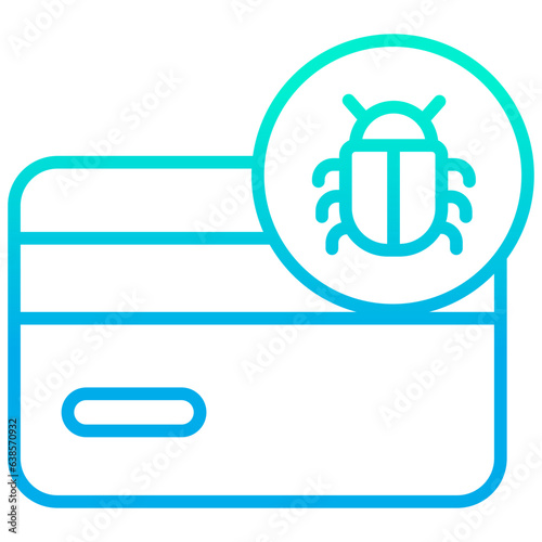 Outline gradient Credit Card Bug icon