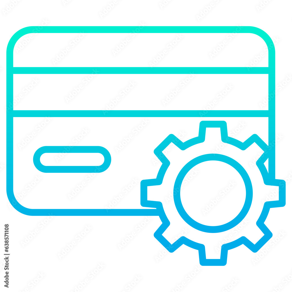 Outline gradient Credit Card Setting icon Outline gradient Credit Card Setting icon