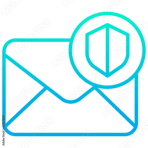 Outline gradient Mail Protection Shield icon