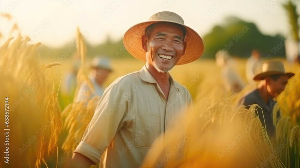 Rainy Rice Harvest: Farmers' Joyful Collaboration Rainy Rice Harvest: Farmers' Joyful Collaboration