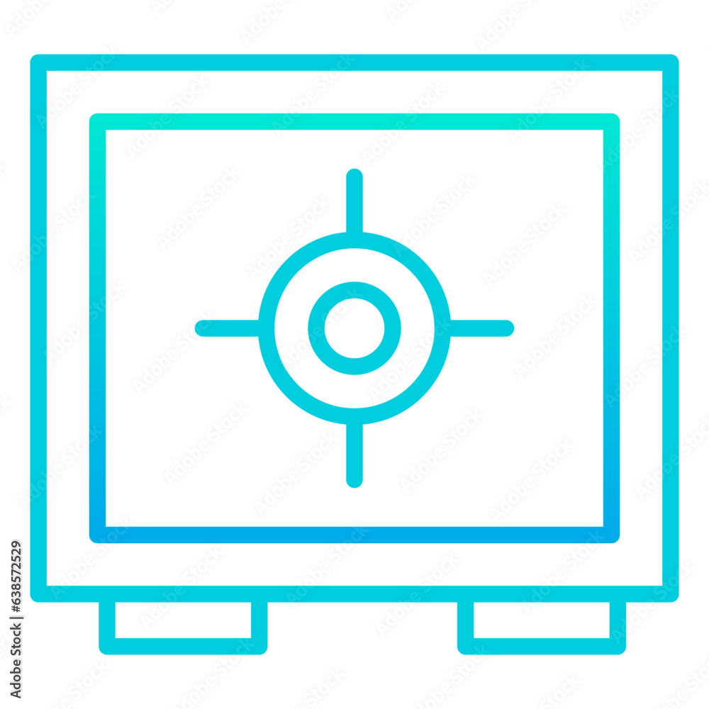 Outline gradient Safe box icon Outline gradient Safe box icon
