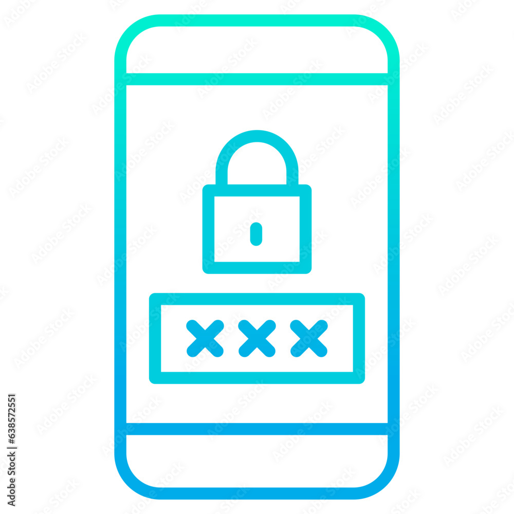 Outline gradient Phone Password icon Outline gradient Phone Password icon