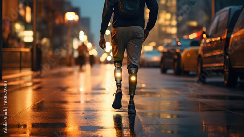 Street Life: Disabled Man with Prosthetic Leg