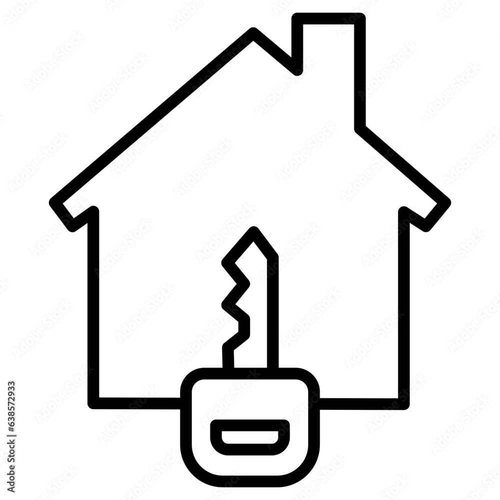Outline House Key icon