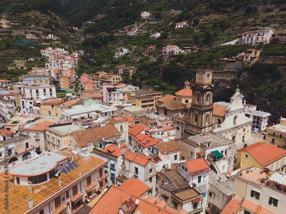 Views of Minori on the Amalfi Coast, Italy by Drone