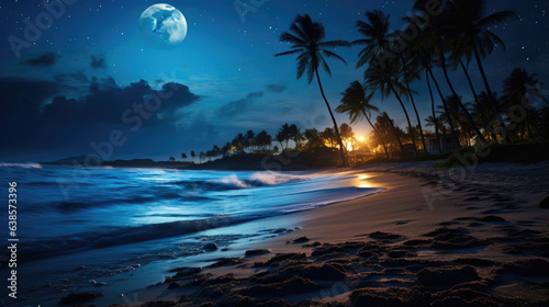 Midnight Oasis: Moonlit Beach Dreams